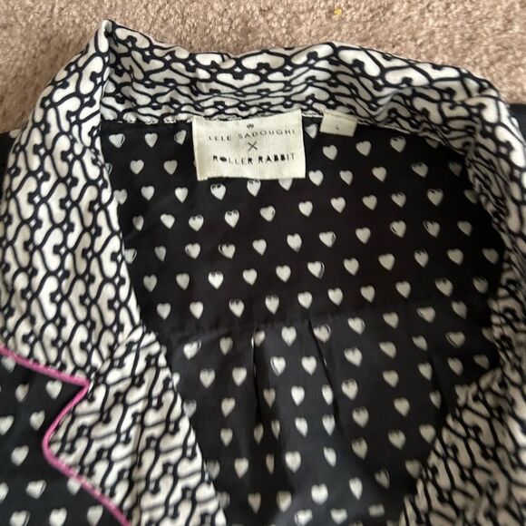 Rare Roller Rabbit x Lele Sadoughi Black Heart Polo Pajamas - Picture 6 of 12